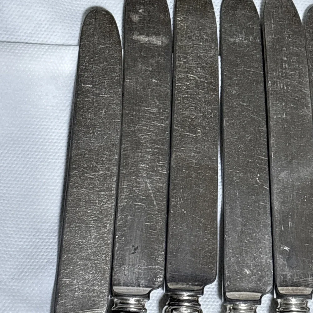 6 Louis XVI Atq Oneida Community Plate Silver Plated Dinner Knifes No Monogram